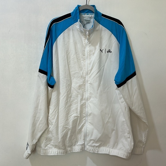 PUMA MOMENTUM GAMING TRACK JACKET WHITE BLUE MENS SIZE  3XL - Picture 2 of 12